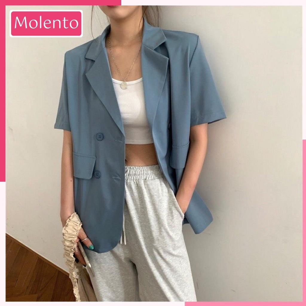 Áo Blazer Nữ Tay Ngắn MOLENTO Áo Vest Nữ Blazer Hàn Quốc Cao Cấp Chất Vải Dầy Dặn Đứng Dáng Không Xù Bai Nhão - M115 | BigBuy360 - bigbuy360.vn