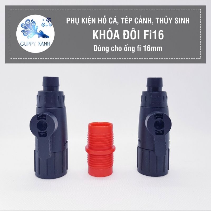 Cút nối Double tab  fi12 - Khóa nối đôi dây cao su cho lọc thùng lọc chế bể cá cảnh thủy sinh