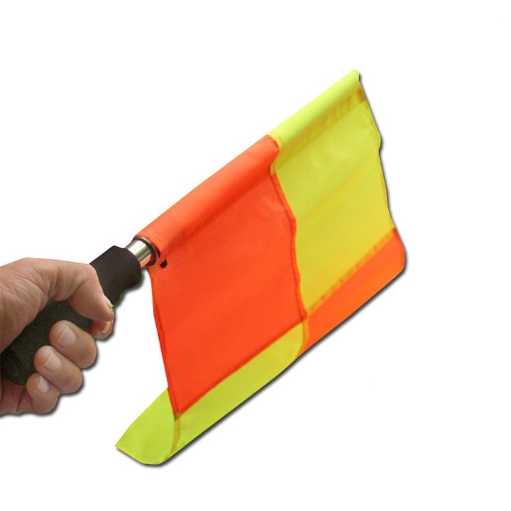 Bộ 2 cờ trọng tài biên+ 1 túi đựng (màu vàng cam xen kẽ)