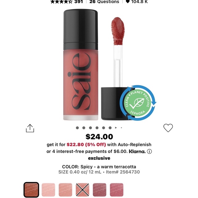 Má hồng kem Saie Dew $25