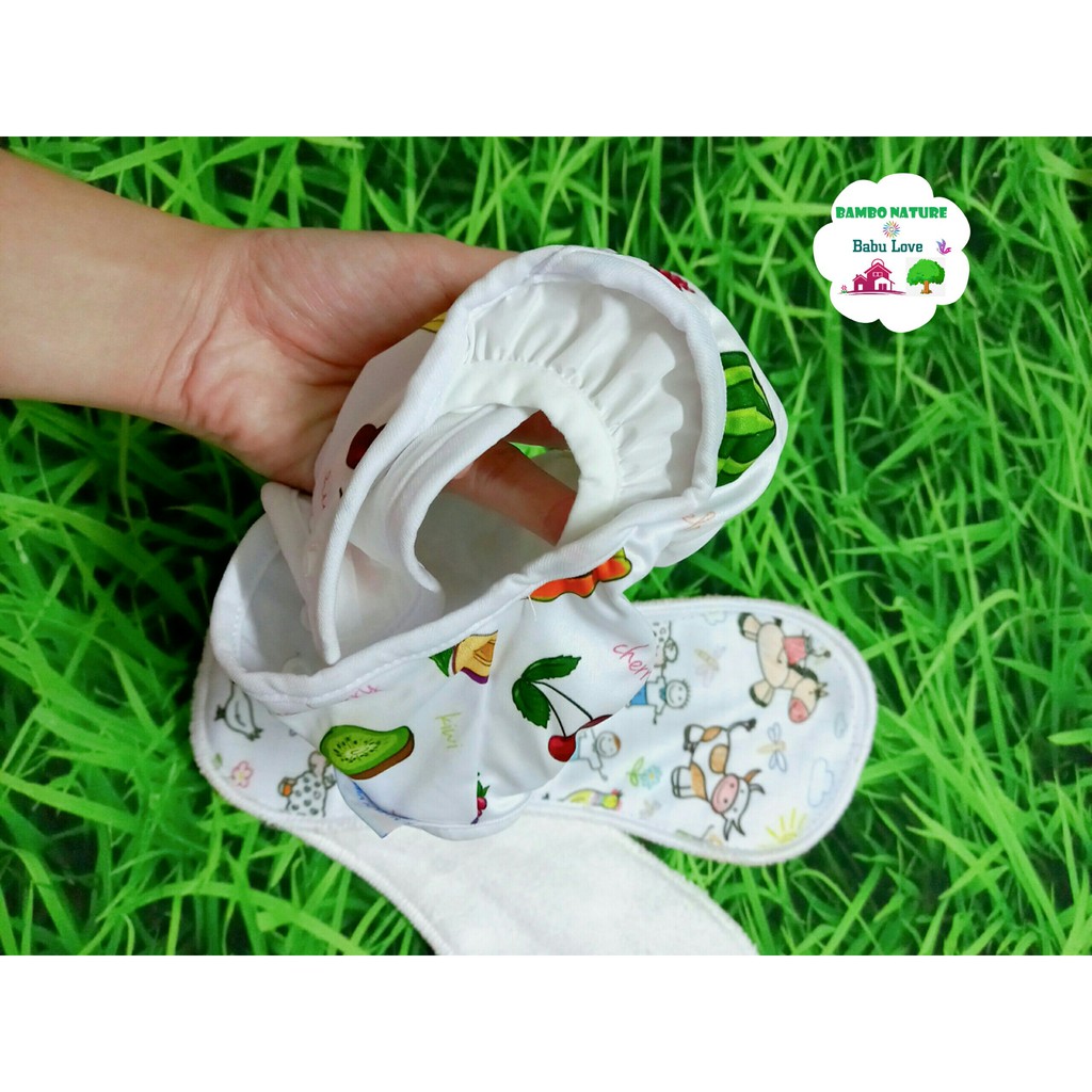 [COMBO] 2 BỘ BỈM VẢI TẢ VẢI CHỐNG HĂM BAMBO NATURE BABU LOVE SIZE M, L