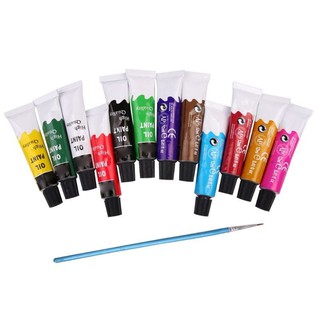 Màu vẽ sơn dầu 12ml 12 tuýp (vỏ hộp màu đỏ)