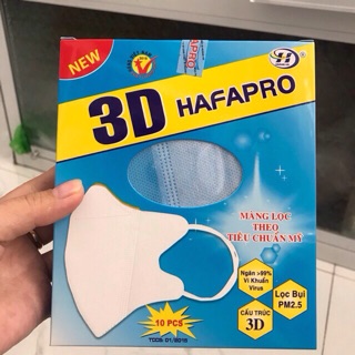 Hộp 10 cái khẩu trang 3D hafapro