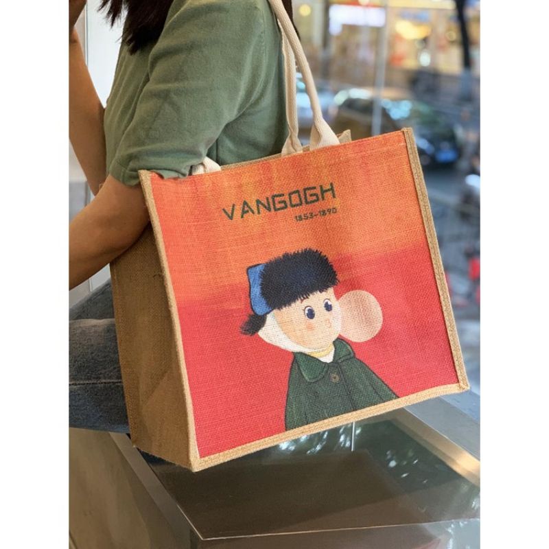 Túi Vải Canvas Mini In Họa Tiết Graffiti Dễ Thương