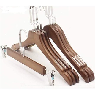 Móc kẹp gỗ nâu 10 chiếc hàng nhập khẩu