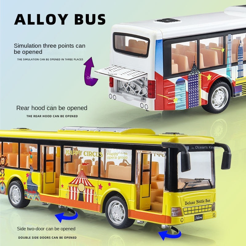 Đặc Biệt⚡Mô Hình Xe Buýt Hai Tầng Bằng Hợp Kim Độc Đáo