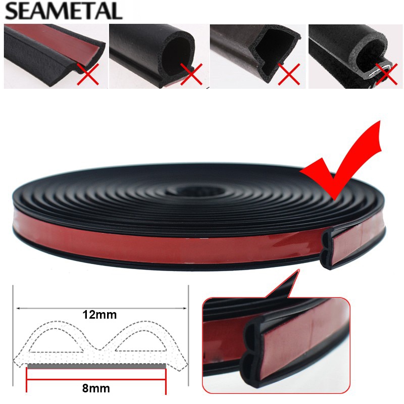 Dải bịt kín cửa SEAMETAL làm từ cao su 3D cách âm đa năng phụ kiện cho nội thất ô tô