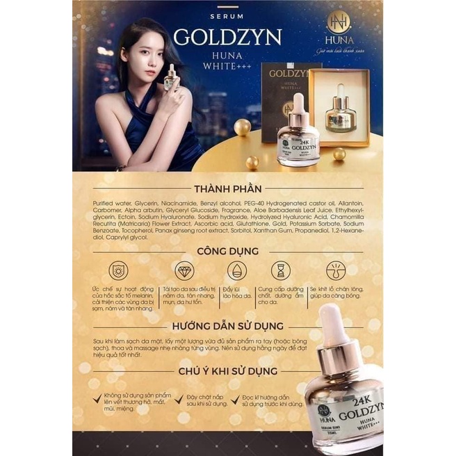 Serum 24K GoldZyn Huna White+++