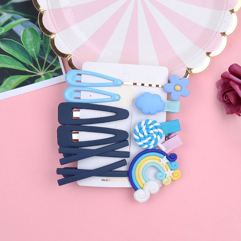 Bộ 10 Kẹp Tóc Màu Đơn Giản Thời Trang Cho Nữ