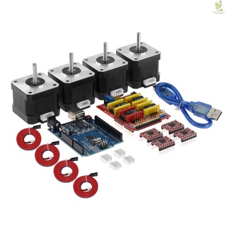 Bảng mạch mở rộng cnc v3.0 r3 4xa4988 driver 4x4401 với cáp tản nhiệt cho máy in 3d