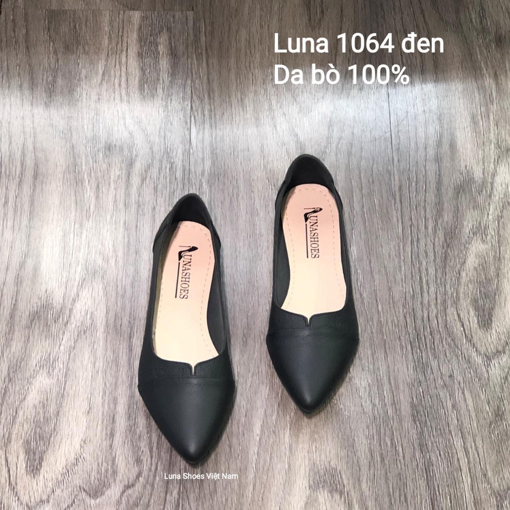 Giày bệt nữ da bò thật chính hãng LUNASHOES 1064 bảo hành 2 năm 1 đổi 1 hàng vnxk êm chân dễ đi