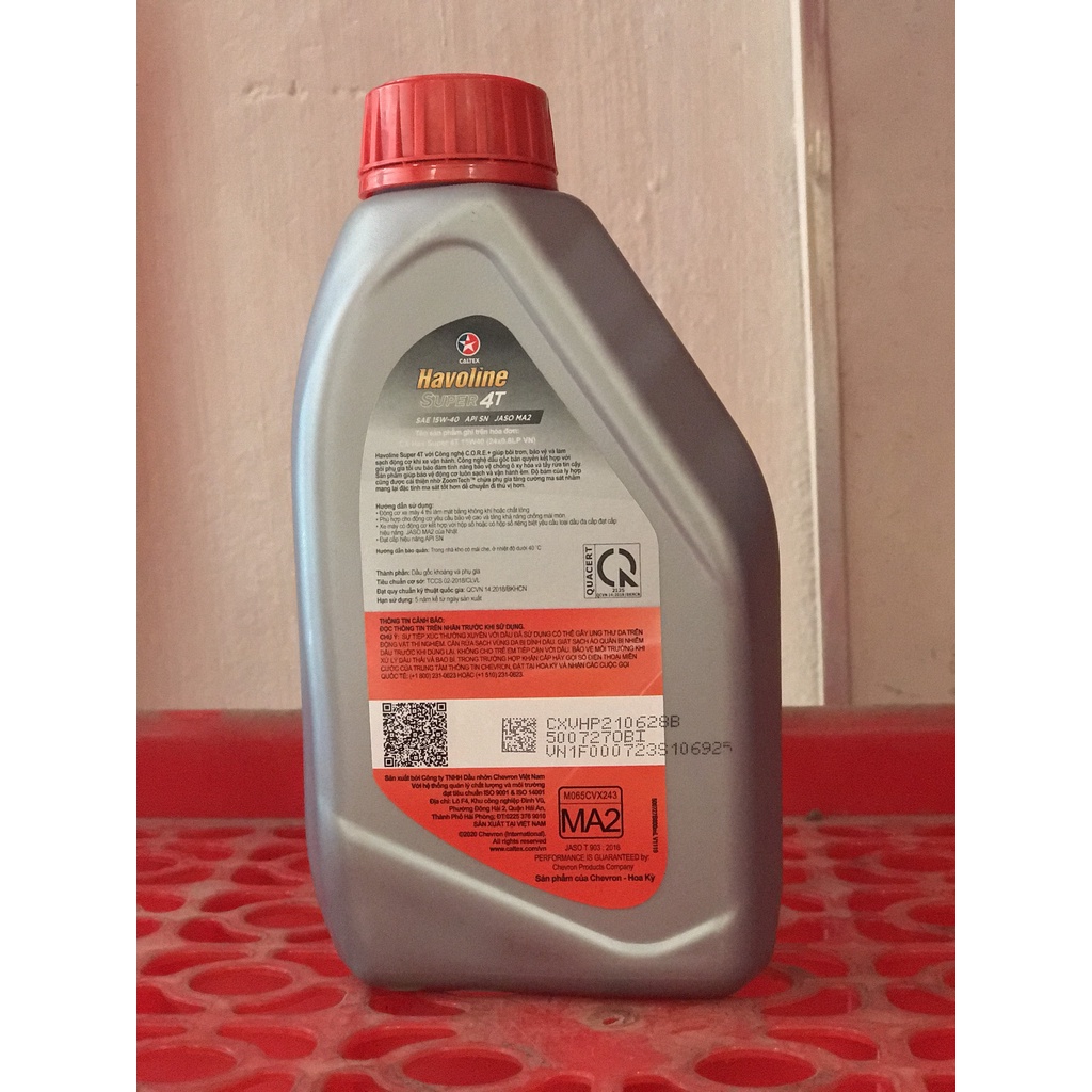 Dầu nhớt Havoline Super 4T 15W-40  / 0.8L 1L