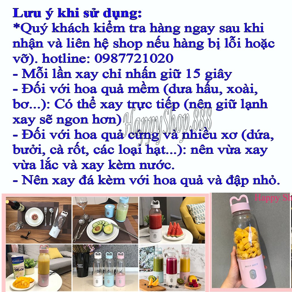 [Giá sỉ] Máy Xay Sinh Tố Đa Năng Cầm Tay - Xay cực nhanh|Video Shop tự quay| HAPPY SHOP 888