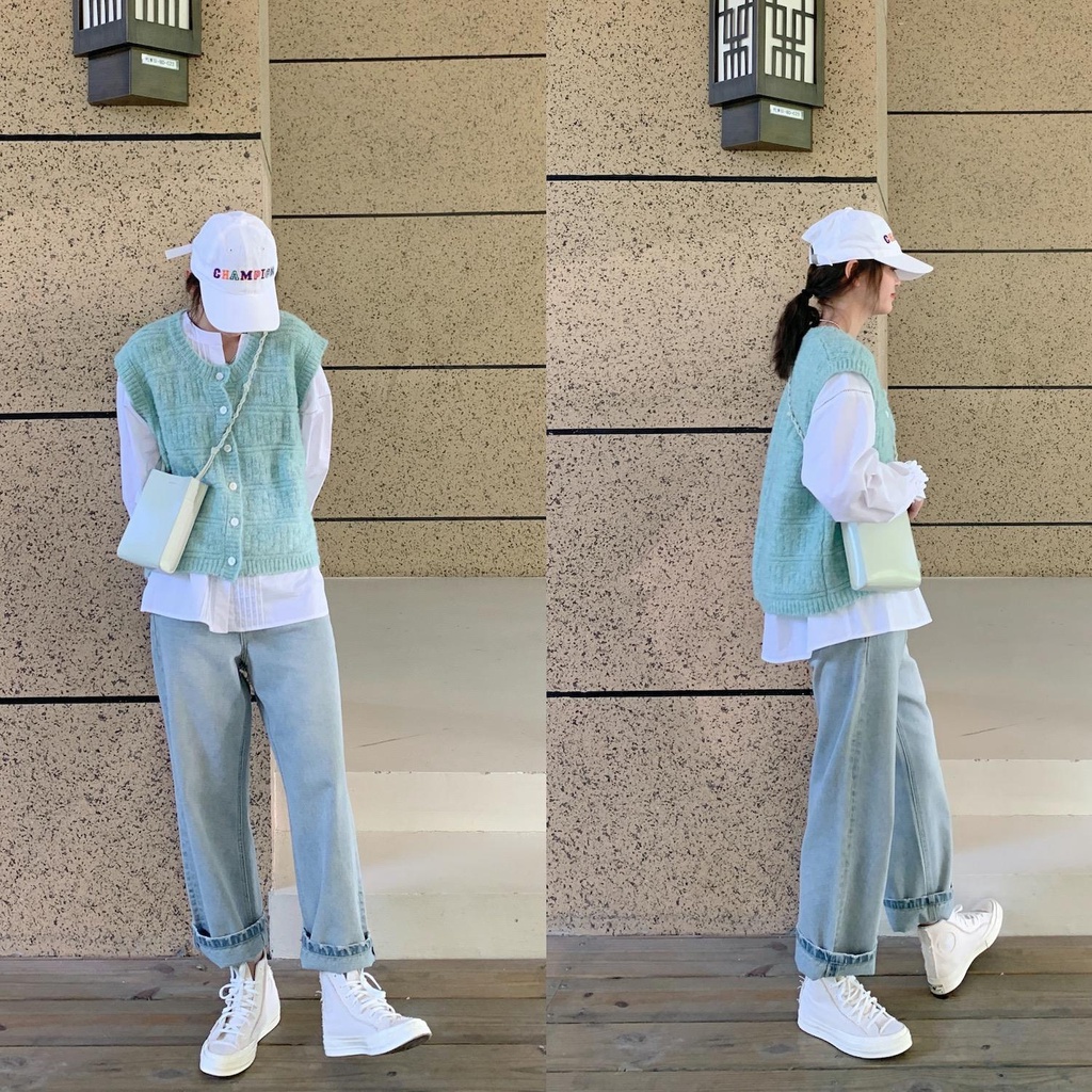 Áo khoác cardigan dệt kim dáng rộng thiết kế đơn giản thời trang