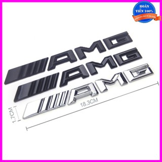 Decal tem chữ AMG hợp kim inox cao cấp dán xe đuôi ô tô, xe hơi G40613