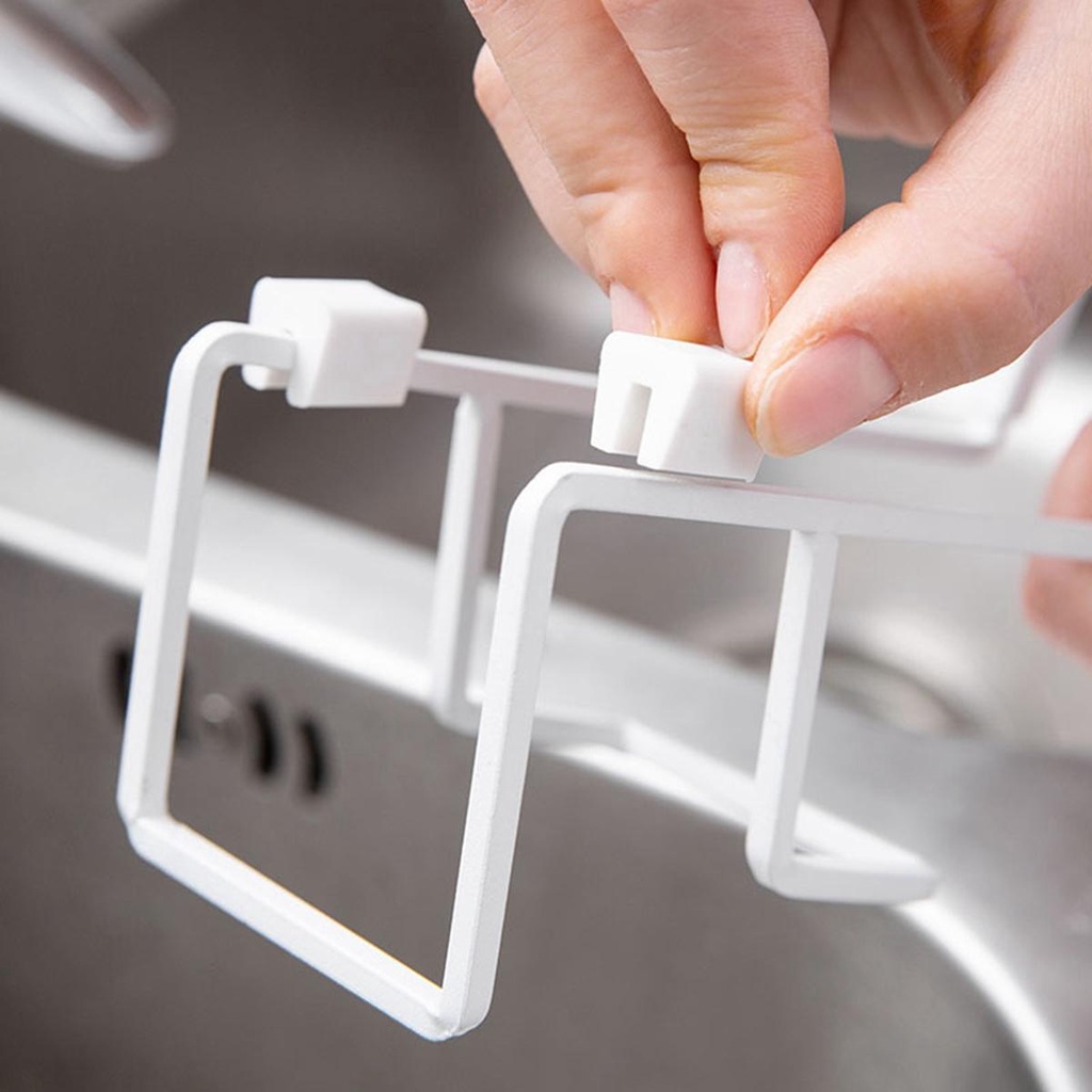 Giá Đỡ Miếng Bọt Biển Rửa Chén / Xà Phòng Bằng Kim Loại Gắn Tường Tiện Lợi Dành Cho Nhà