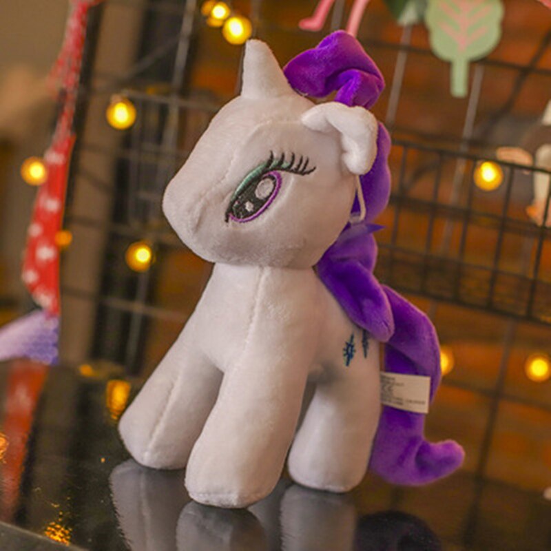 Thú Nhồi Bông Hình Con Ngựa Pony Màu Cầu Vồng Mềm 25cm