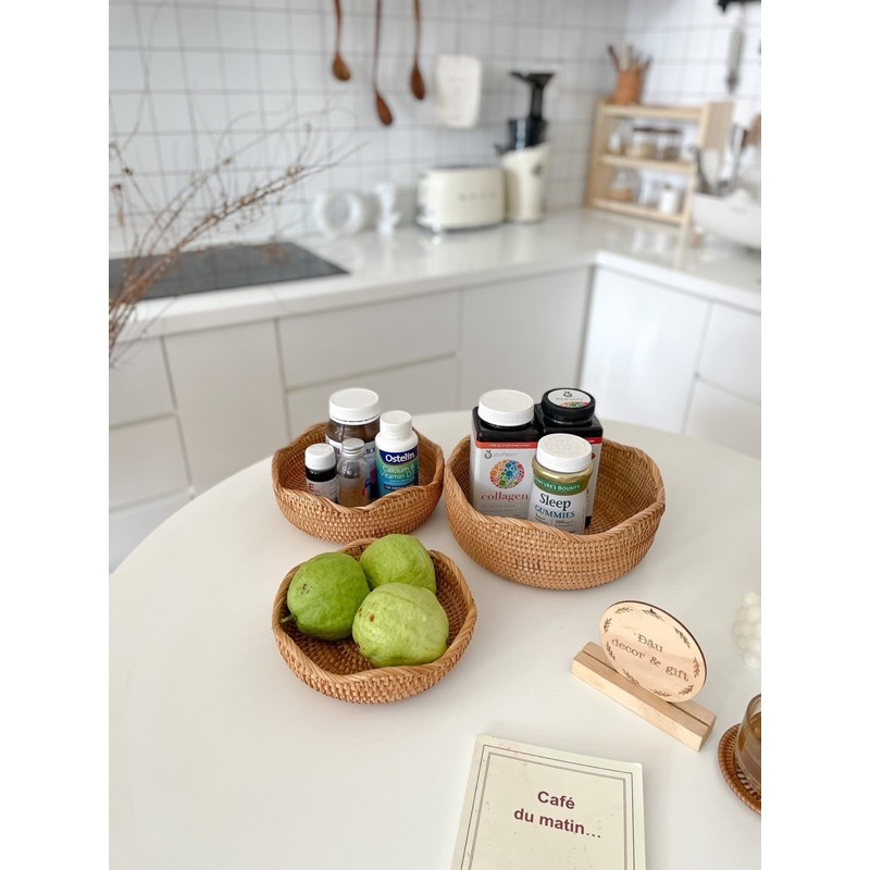 Rổ mây viền lượn sóng