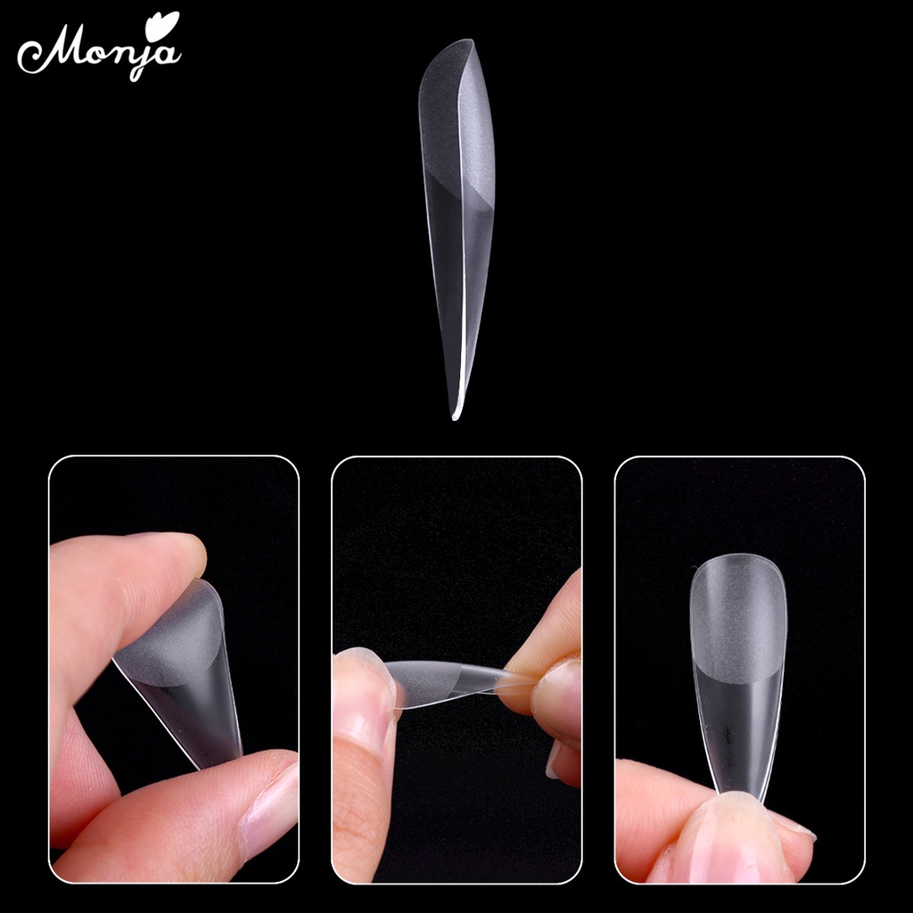 Set 50 móng tay giả MONJA acrylic lì gel UV phong cách thời trang dành cho làm móng tay nghệ thuật