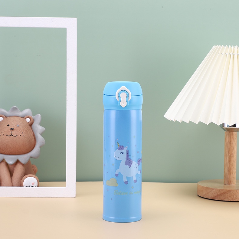 Bình giữ nhiệt inox 500ml,bình giữ nhiệt cho bé có thể mang đi học ngỗ nghĩnh
