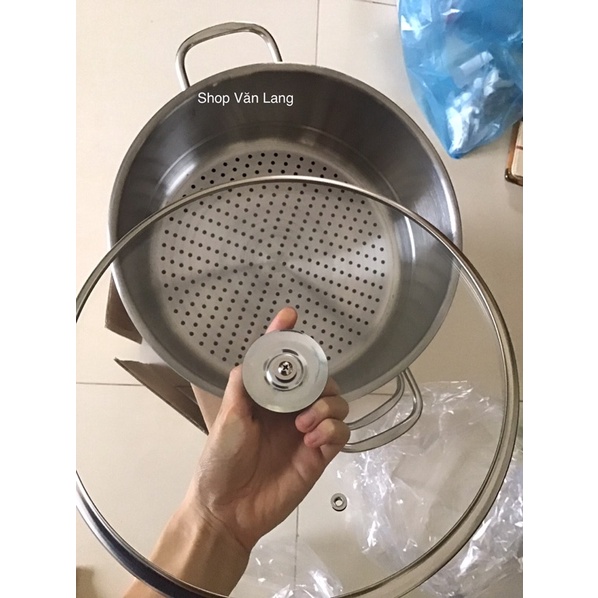 Nồi hấp 2 tầng Cook Inox 430 nắp kính cường lực size 28cm