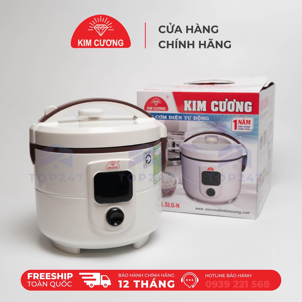 Nồi Cơm Điện Kim Cương 1.5 Lít Đa Năng - Nắp Gài Chống Dính