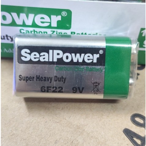 Pin vuông 9V SealPower ( vỏ màu xanh lá và bạc như hình )