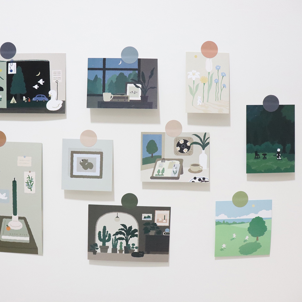 Set 9 Thẻ Hình Trang Trí Phong Cách Rừng Cây Độc Đáo