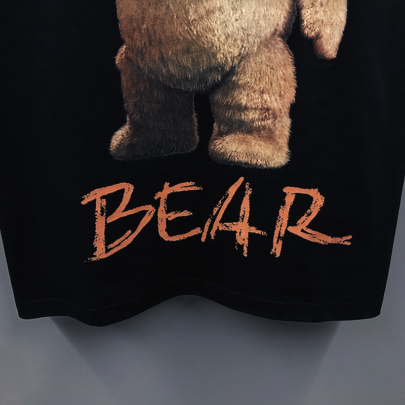 Áo Thun Gấu Năng Động In 3D Phối Chữ BEAR Bản Lớn Phong Cách Cotton Thoải Mái Hè Mã GAREM 2022