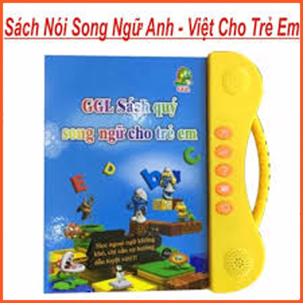 [Tặng sét 5 tập đồ chơi dán hình] Sách Nói Điện Tử Song Ngữ Anh- Việt Giúp Trẻ Học Tốt Tiếng Anh