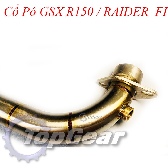 Cổ Pô GSX R150, Raider Fi - Bầu Tổ Ong- inox 304, Lắp NHƯ ZIN <TOPGEAR>