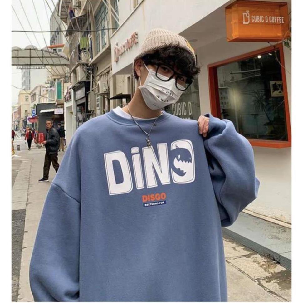 FREESHIP XTRA Áo sweater, áo nỉ in hình họa tiết chữ DINO trước ngực form unisex nam nữ mặc đều được | BigBuy360 - bigbuy360.vn