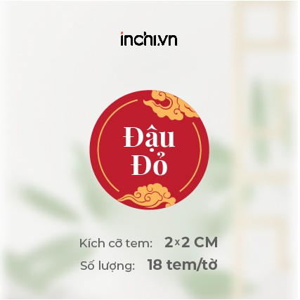 Tem Decal Bánh Trung Thu Cao Cấp Có Sẵn Hình Tròn  - 13 Nhân & 1 Nhân Viết Tay Size 18 Tem / Tờ Giá Rẻ