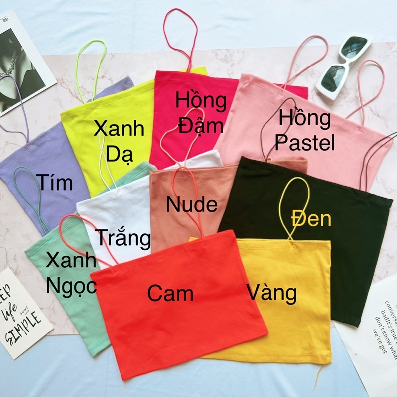 [Hot Deal ngày 15 hàng tháng] Áo Croptop 2 Dây Sợi BÚN chất Cotton AO34