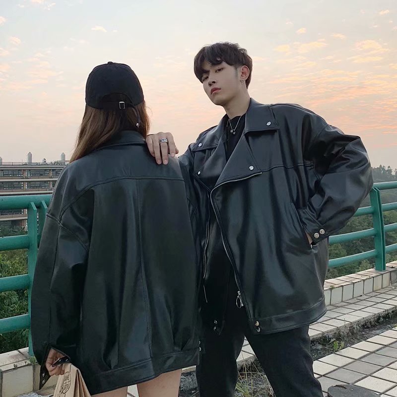 Áo khoác nam da dáng rộng phong cách đường phố Hàn Quốc 2022 bigsize unisex áo da nam hàn quốc simple fashion áo khoác jacket nữ bomber