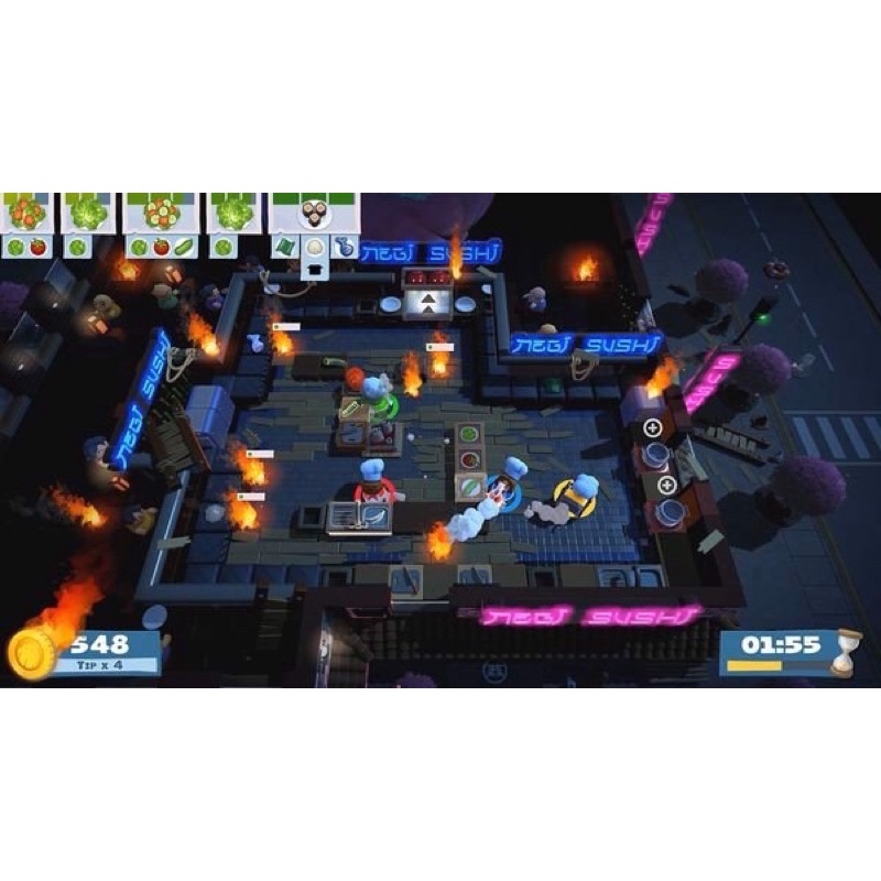 Đĩa Game PS4 : Overcooked! Overcooked! 2 Likenew
