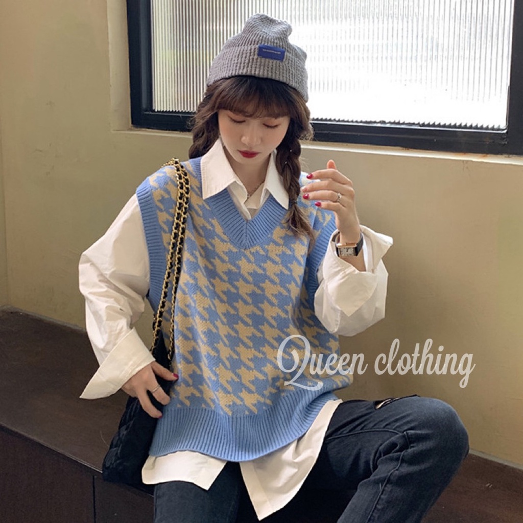 Áo gile nữ sọc caro 3 màu ( kèm ảnh thật) | BigBuy360 - bigbuy360.vn