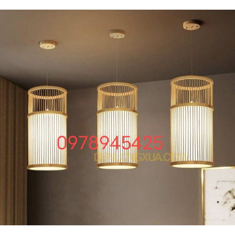 Đèn tre đèn mây tre đèn thả mây tre mã 02