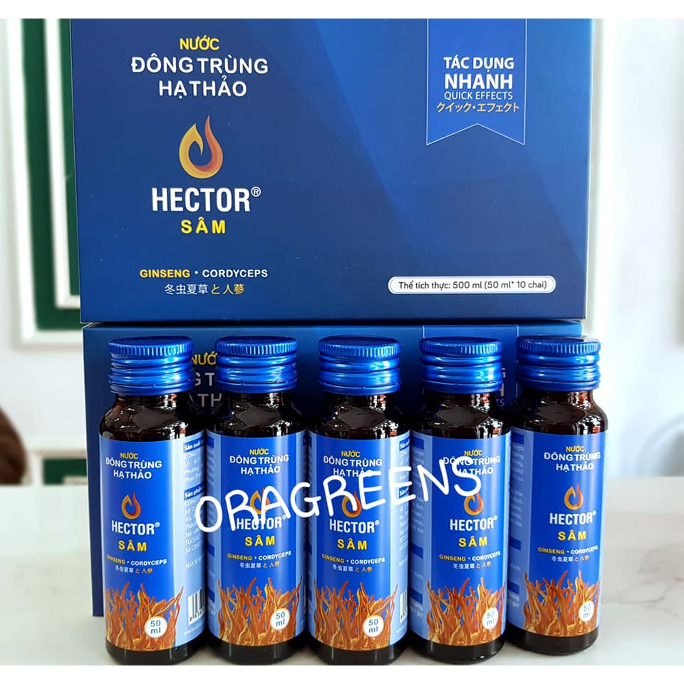 Nước Đông Trùng Hạ Thảo Hector Sâm + Collagen Hộp 10 Chai - Hector Cordyceps Ginseng