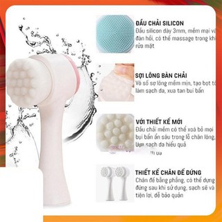 cọ rửa mát xa mặt 2 đầu
