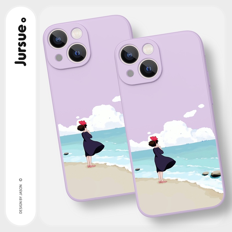 Ốp lưng JURSUE mềm hoạt hình dễ thương đẹp Cho iPhone 14 13 12 11 Pro Max SE 2020 X XR XS 8 7 ip 6S 6 Plus kute Y2376