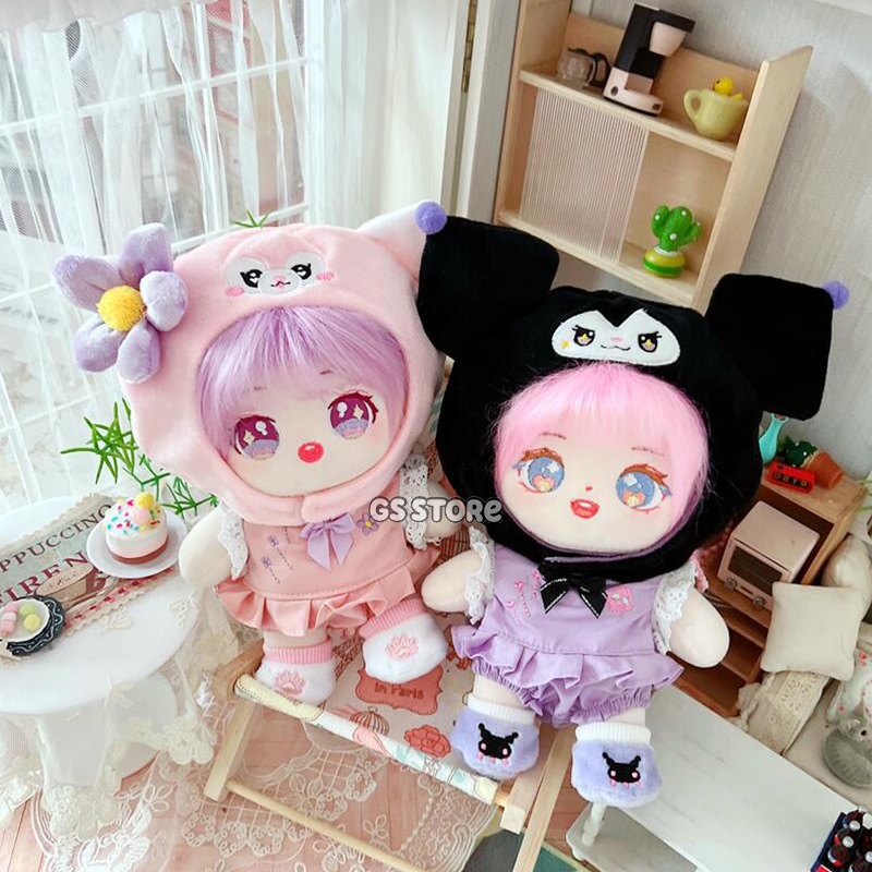 Búp Bê Cáo Ác Quỷ Màu Hồng 20cm Mặc Trang Phục Cho Búp Bê