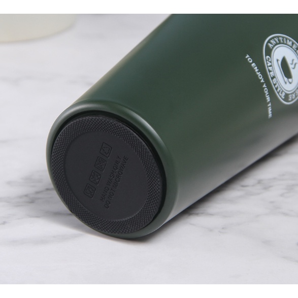 LY GIỮ NHIỆT CÀ PHÊ CÓ QUAI XÁCH CREATIVE 500ML INOX 304 XỊN - Ly Giữ Nhiệt Chống Tràn Kèm Quai