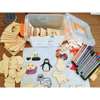 ❤ BỘ 50 KHUÔN GỖ VẼ HÌNH - Đồ chơi giáo dục vô cùng độc đáo
