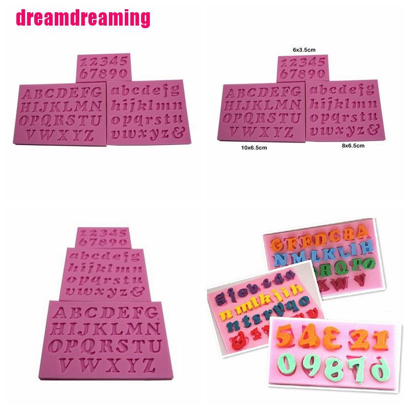 Bộ 3 Khuôn Silicone Làm Bánh Hình Chữ Cái Và Số