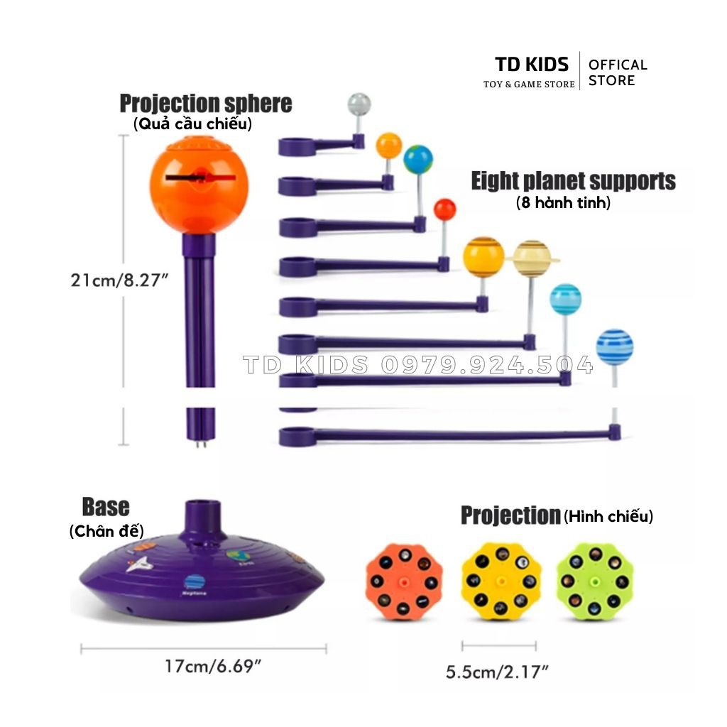 [ĐỒ CHƠI GIÁO DỤC] Bộ đồ chơi lắp ghép mô hình hệ mặt trời cho bé _ Bản chiếu bóng Solar system