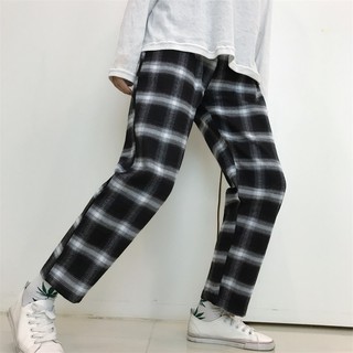 Quần kẻ caro sọc đen trắng unisex