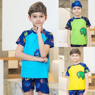 Đồ bơi cho bé trai khủng long siêu đẹp bộ rời 3 chi tiết vải chống nắng cực đẹp - Misolkids by huong274