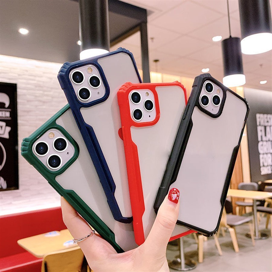 Ốp Điện Thoại Acrylic Trong Suốt Chống Sốc Chống Rơi Thời Trang Cho iPhone 13 12 Mini 11 Pro X XS Max