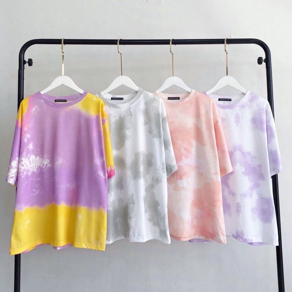 Áo Thun Tie Tee Tay Lửng Dáng Rộng - Áo Thun Loang Màu Tie Dye Tay Lỡ Form Rộng Unisex - MM